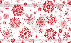 Seamless Christmas monochrome pattern with red - vector image