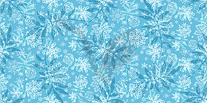 Seamless christmas floral pattern with snowfla - vector image