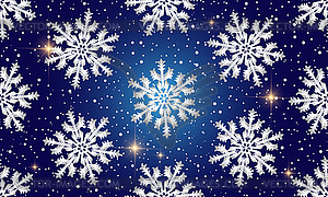 Dark blue gradient seamless Christmas pattern - vector clipart