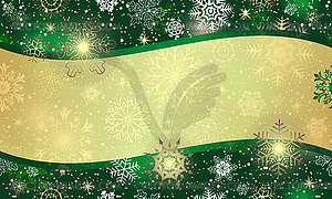 Christmas dark green gradient frame with golden - vector clipart