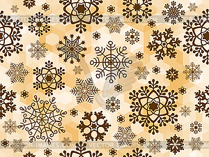 Geometric golden seamless pattern of hexagons - vector clipart