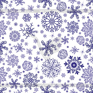 Seamless Christmas hand drown monochrome pattern - vector image