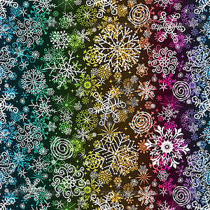 Seamless Christmas hand drown gradient rainbow - vector clipart