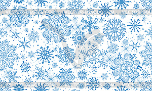 Seamless Christmas hand drown monochrome pattern - vector image