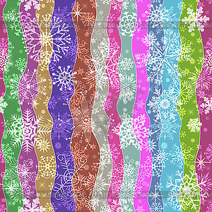 Seamless Christmas pattern with snowflakes and star - color vector clipart