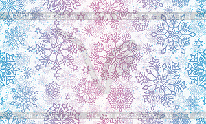 Gradient seamless winter pattern with snowflak - vector clipart