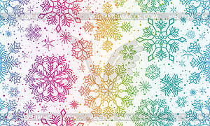 Seamless rainbow christmas pattern with doodle - vector image