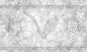 Christmas frame with snowflakes, butterflies and - vector clip art