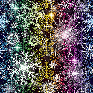 Seamless Christmas dark pattern with doodle sn - vector clip art