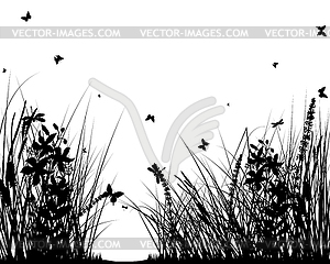 Summer Meadow Background - vector clip art