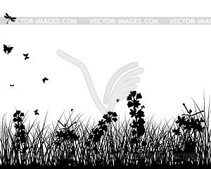 Summer Meadow Background - royalty-free vector clipart