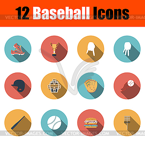 Baseball Icon Set - color vector clipart