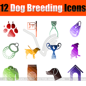 Dog Breeding Icon Set - vector image