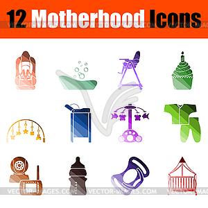 Motherhood Icon Set - vector image