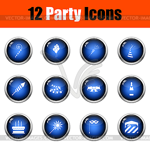 Party Icon Set - color vector clipart