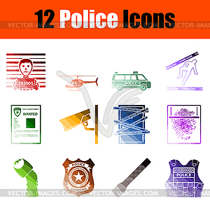 Police Icon Set - vector image