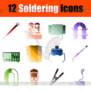 Soldering Icon Set - color vector clipart