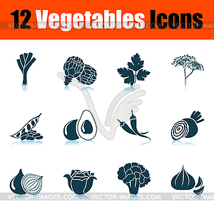 Vegetables Icon Set - vector image