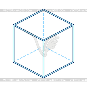 Куб с иконкой проекции - векторизованное изображение