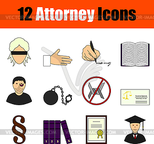 Attorney Icon Set - vector clipart / vector image