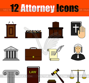 Attorney Icon Set - vector image