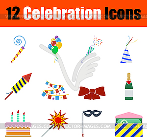 Celebration Icon Set - color vector clipart