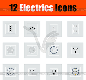 Electrics Icon Set - vector clipart