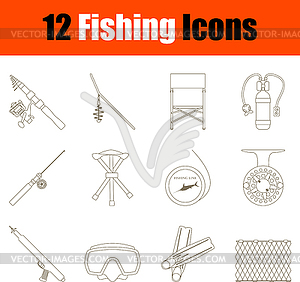 Fishing Icon Set - vector image