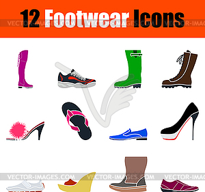 Footwear Icon Set - vector image