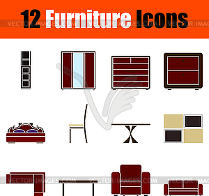 Мебель Icon Set - векторное изображение