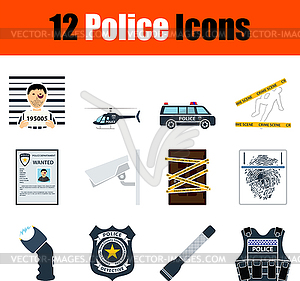 Police Icon Set - vector image