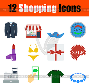 Shopping Icon Set - color vector clipart