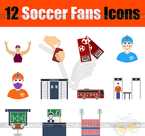 Soccer Fans Icon Set - vector clip art