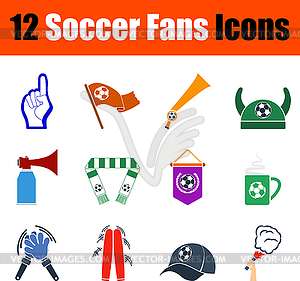 Soccer Fans Icon Set - vector image