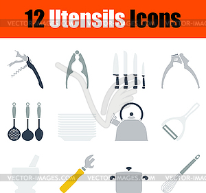 Utensils Icon Set - royalty-free vector clipart