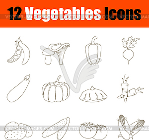 Vegetables Icon Set - vector clipart