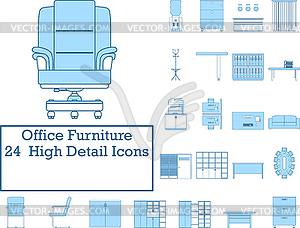 Office Furniture Icon Set - vector image