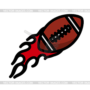 American Football Fire Ball Icon - vector clipart / vector image