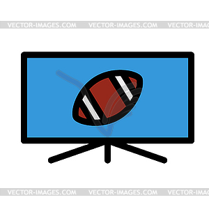 American Football Tv Icon - color vector clipart