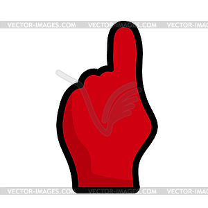 American Football Foam Finger Icon - vector image