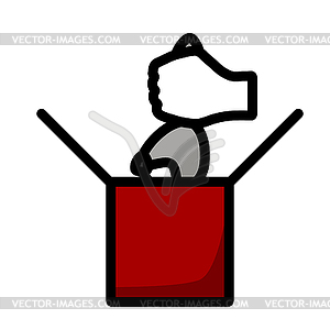 Rabbit In Magic Box Icon - color vector clipart