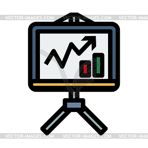 Analytics Stand Icon - color vector clipart