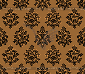 Damask Seamless Outline Pattern - vector image