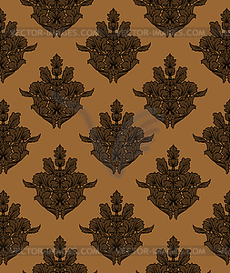 Damask Seamless Outline Pattern - vector clipart