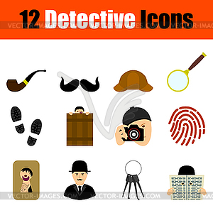 Detective Icon Set - vector image