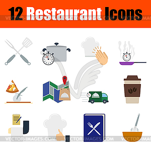 Набор иконок для ресторана - клипарт в векторном виде