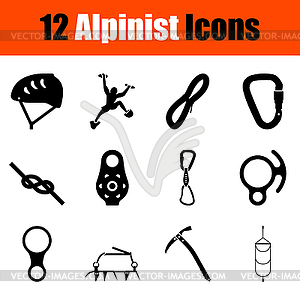Alpinist Icon Set - vector clip art