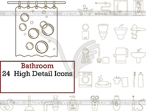 Bathroom Icon Set - vector image