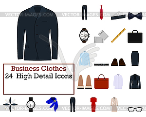 Business Clothes Icon Set - vector image