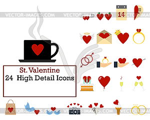 St. Valentine Icon Set - vector clipart